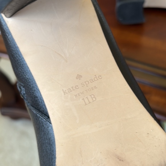 Kate Spade Manhattan Black Pebble Uptown Leather Booties Block Heel Ankle Boots - Picture 15 of 16